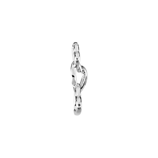 TreasureFineJewelers Necklaces Sterling Silver 245x13 mm Linked Hearts Pendant