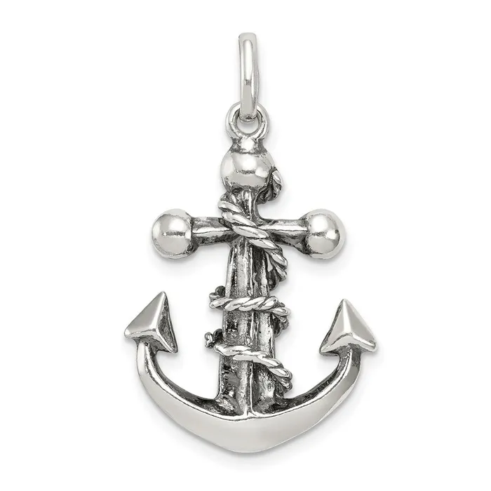 TreasureFineJewelers Necklaces Sterling Silver Antiqued Cross Pendant