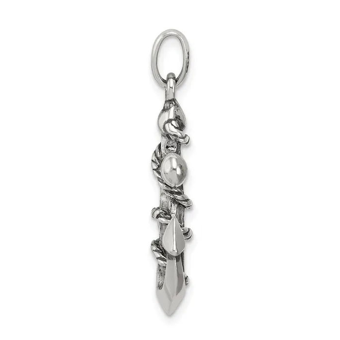 TreasureFineJewelers Necklaces Sterling Silver Antiqued Cross Pendant