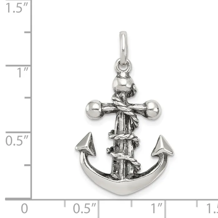 TreasureFineJewelers Necklaces Sterling Silver Antiqued Cross Pendant