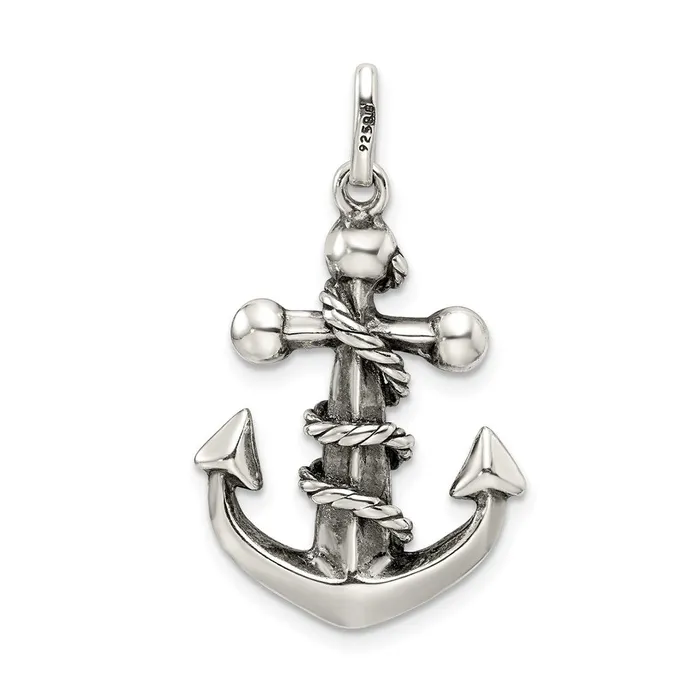 TreasureFineJewelers Necklaces Sterling Silver Antiqued Cross Pendant