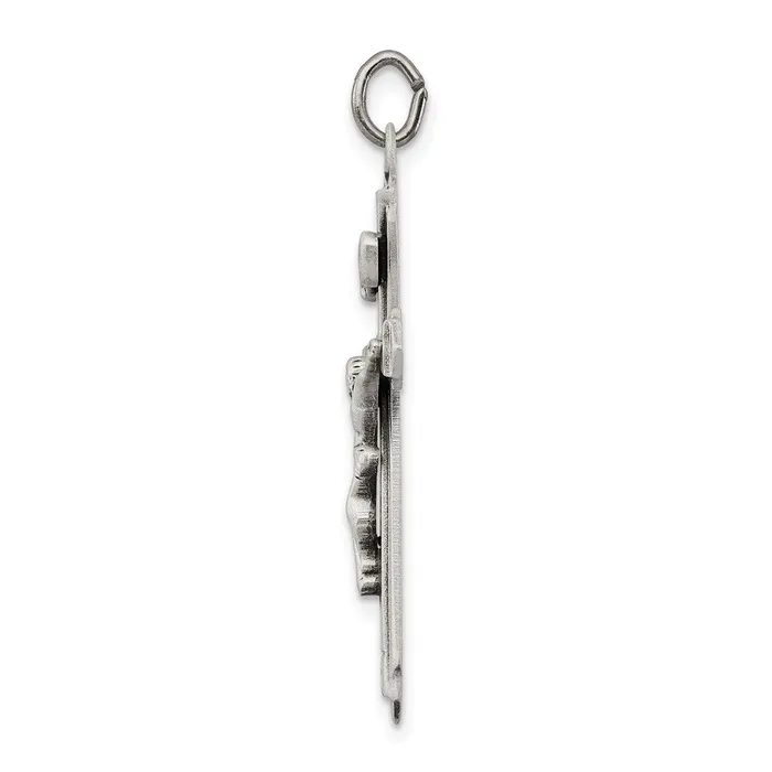 TreasureFineJewelers Necklaces Sterling Silver Antiqued Crucifix Pendant