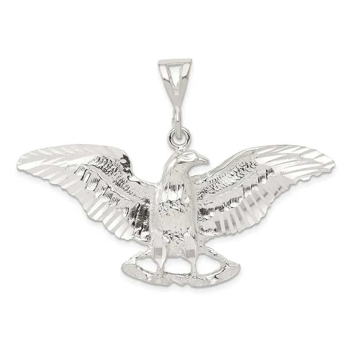 TreasureFineJewelers Necklaces Sterling Silver Eagle Pendant