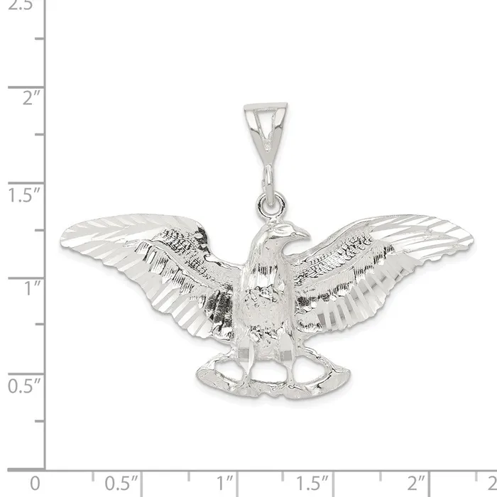 TreasureFineJewelers Necklaces Sterling Silver Eagle Pendant