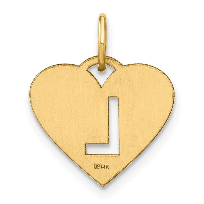 TreasureFineJewelers Necklaces Sterling Silver Goldplated Initial Letter L Heart Initial Charm