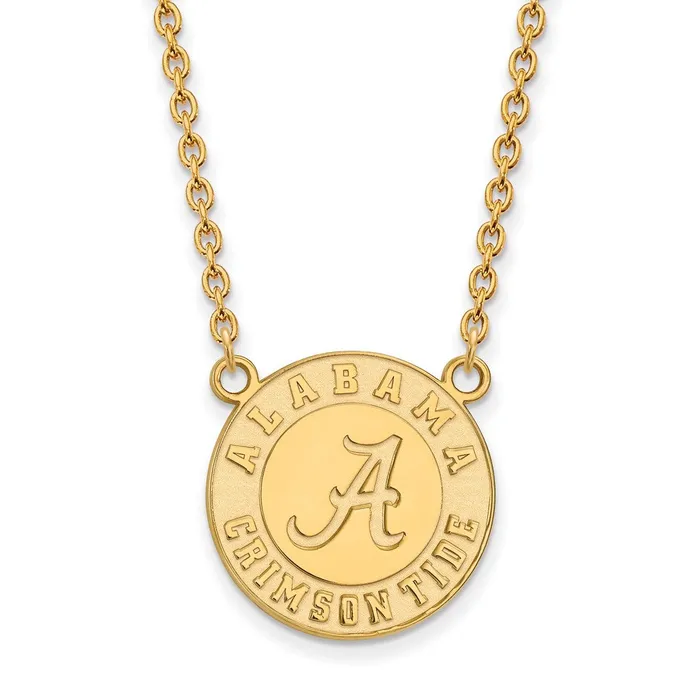 TreasureFineJewelers Necklaces Sterling Silver Goldplated University of Alabama Crimson Tide Large Pendant 18 inch Necklace TreasureFineJewelers Necklaces Sterling Silver Goldplated University of Alabama Crimson Tide Large Pendant 18 inch Necklace