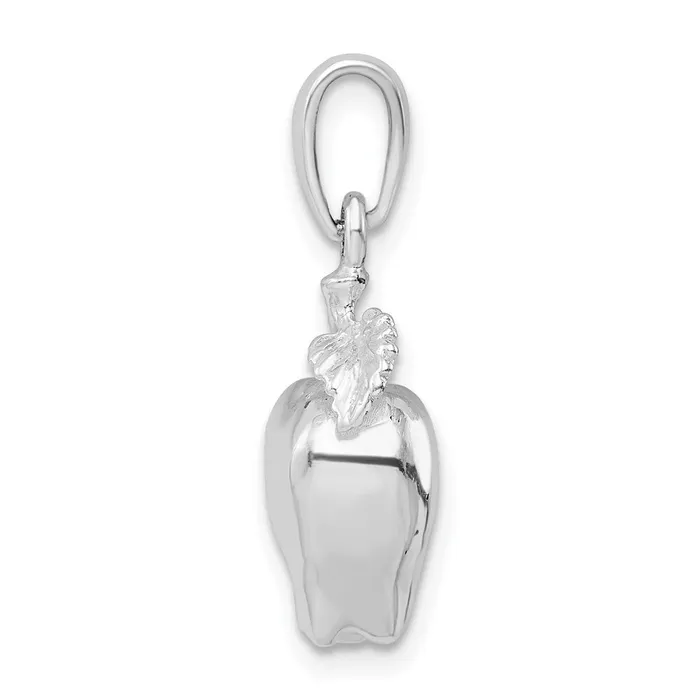 TreasureFineJewelers Necklaces Sterling Silver Polished 3D Apple Pendant