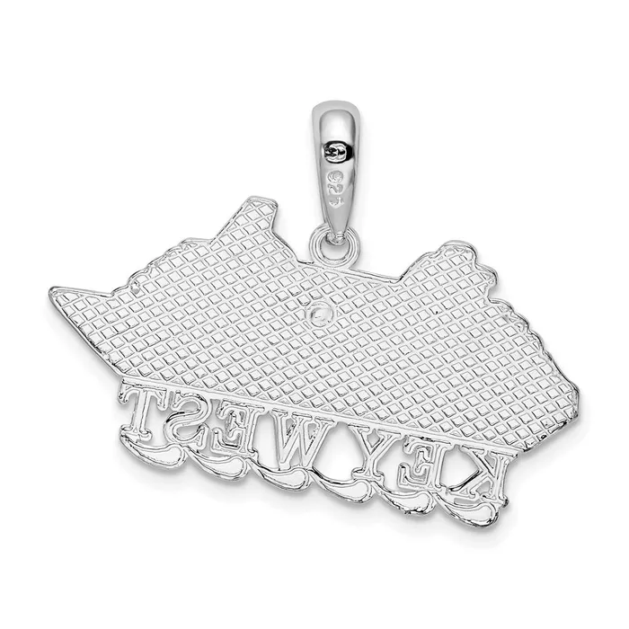 TreasureFineJewelers Necklaces Sterling Silver Polished Key West Cruise Ship Pendant