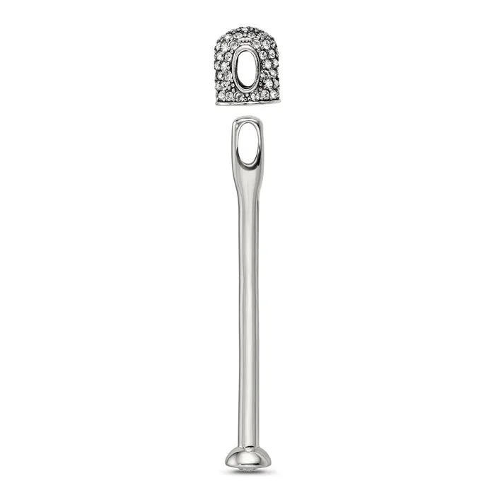 TreasureFineJewelers Necklaces Sterling Silver Reflections Clear Crystal Top Pendant