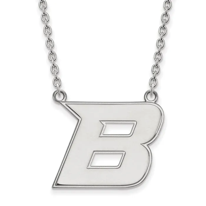 TreasureFineJewelers Necklaces Sterling Silver Rhodiumplated Boise State University Letter B Large Pendant 18 inch Necklace TreasureFineJewelers Necklaces Sterling Silver Rhodiumplated Boise State University Letter B Large Pendant 18 inch Necklace