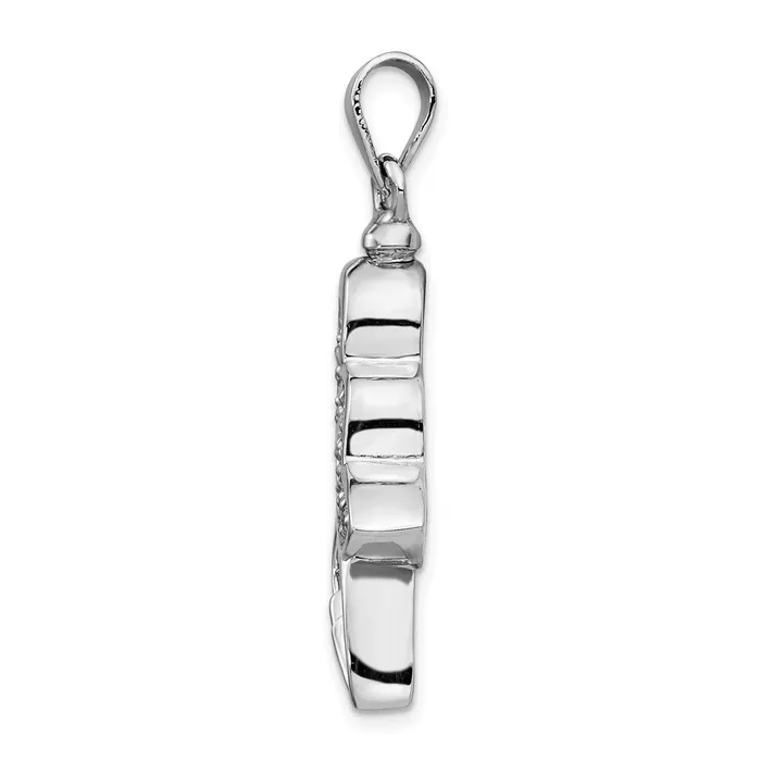 TreasureFineJewelers Necklaces Sterling Silver Rhodiumplated Butterfly CZ Ash Holder Pendant