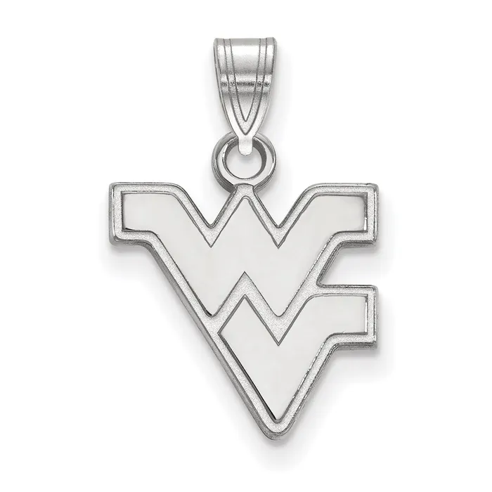TreasureFineJewelers Necklaces Sterling Silver Rhodiumplated West Virginia University WV Small Pendant TreasureFineJewelers Necklaces Sterling Silver Rhodiumplated West Virginia University WV Small Pendant