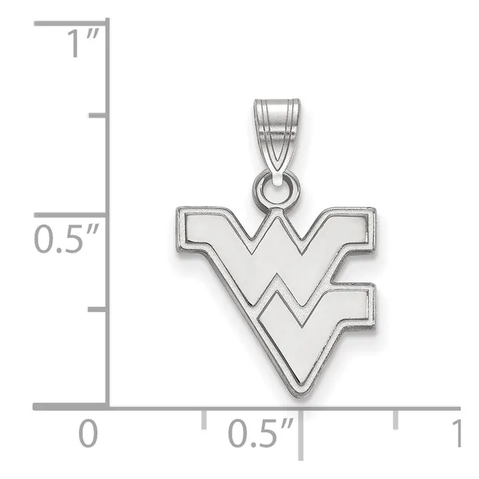 TreasureFineJewelers Necklaces Sterling Silver Rhodiumplated West Virginia University WV Small Pendant