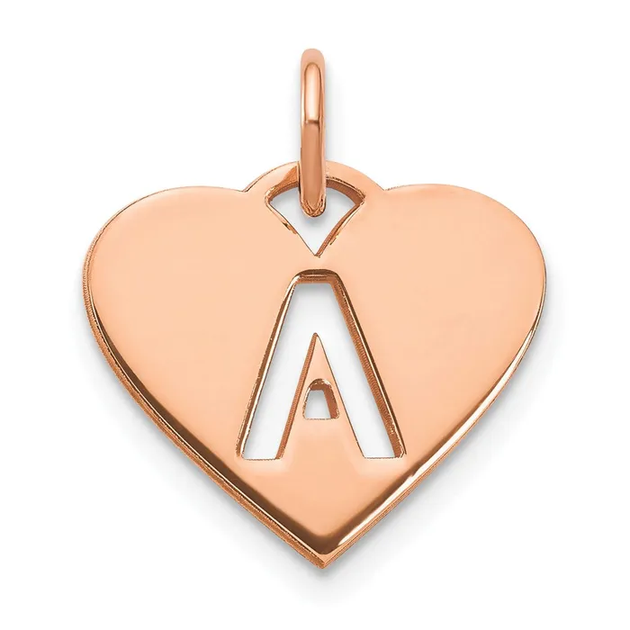 TreasureFineJewelers Necklaces Sterling Silver Roseplated Heart Letter A Initial Charm TreasureFineJewelers Necklaces Sterling Silver Roseplated Heart Letter A Initial Charm