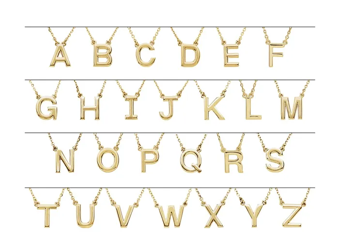 TreasureFineJewelers Sterling Silver Block Initial H 16 Necklace Necklaces