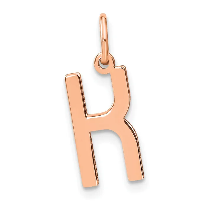 TreasureFineJewelers Sterling Silver Roseplated Letter K Initial Pendant Necklaces TreasureFineJewelers Sterling Silver Roseplated Letter K Initial Pendant Necklaces