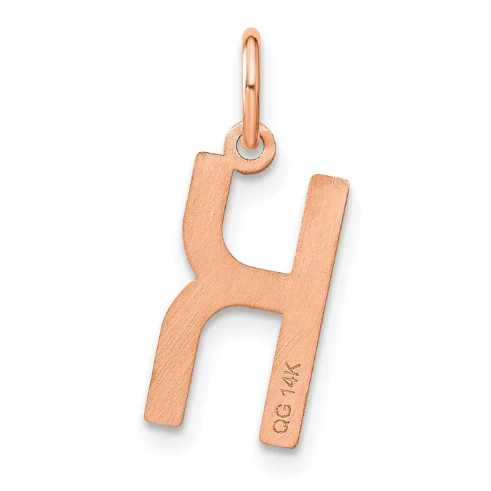 TreasureFineJewelers Sterling Silver Roseplated Letter K Initial Pendant Necklaces