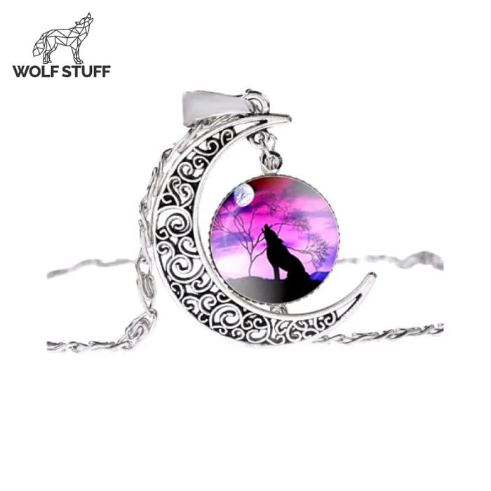 Crescent Moon Wolf Necklace Wolf Stuff Necklaces