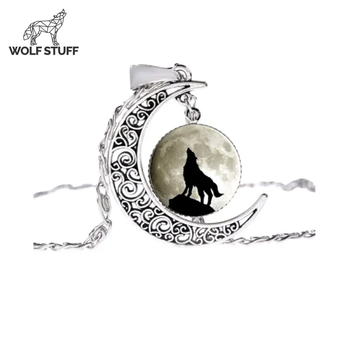 Crescent Moon Wolf Necklace Wolf Stuff Necklaces