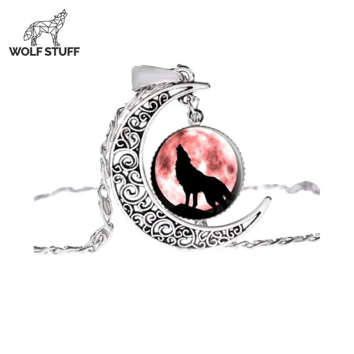 Crescent Moon Wolf Necklace Wolf Stuff Necklaces