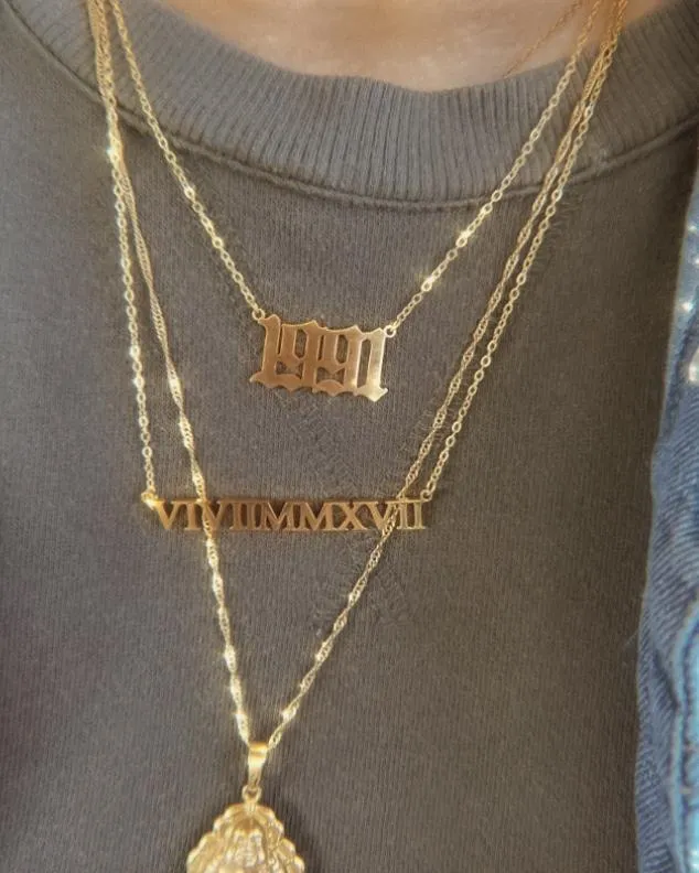 KHLOE JEWELS Ancient Old English Birth Year Necklace Necklaces