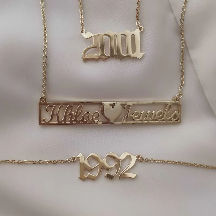 KHLOE JEWELS Ancient Old English Birth Year Necklace Necklaces