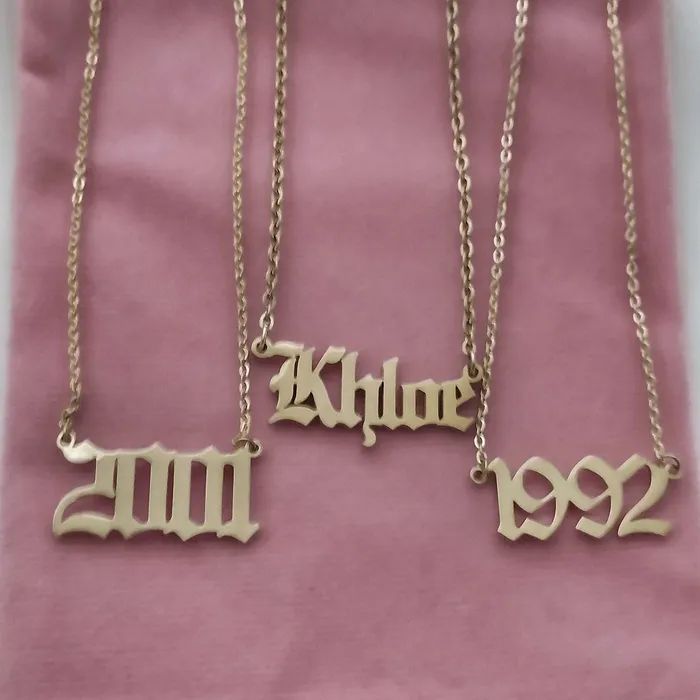 KHLOE JEWELS Ancient Old English Birth Year Necklace Necklaces