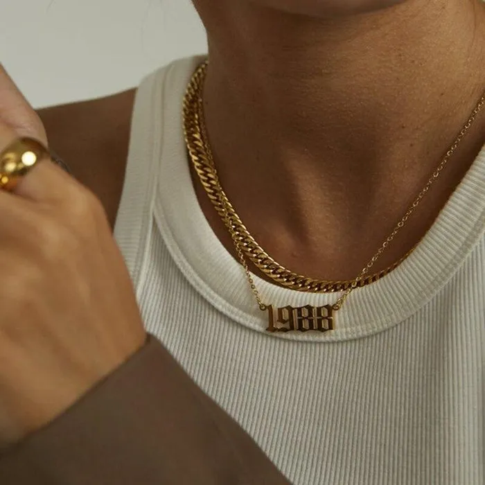 KHLOE JEWELS Ancient Old English Birth Year Necklace Necklaces