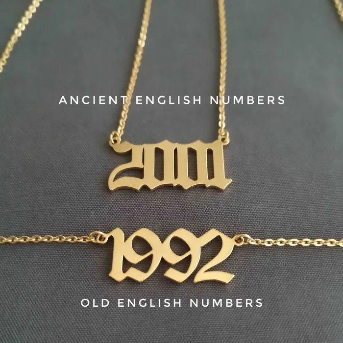 KHLOE JEWELS Ancient Old English Birth Year Necklace Necklaces
