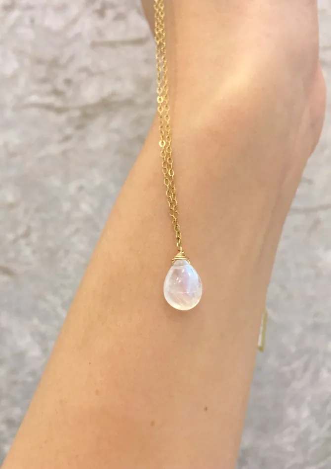Necklaces ERIJEWELRY Moonstone One Drop Necklace