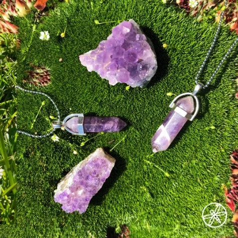 Necklaces Turix Crystal Necklace Special Amethyst Quartz Amazonite Onyx more