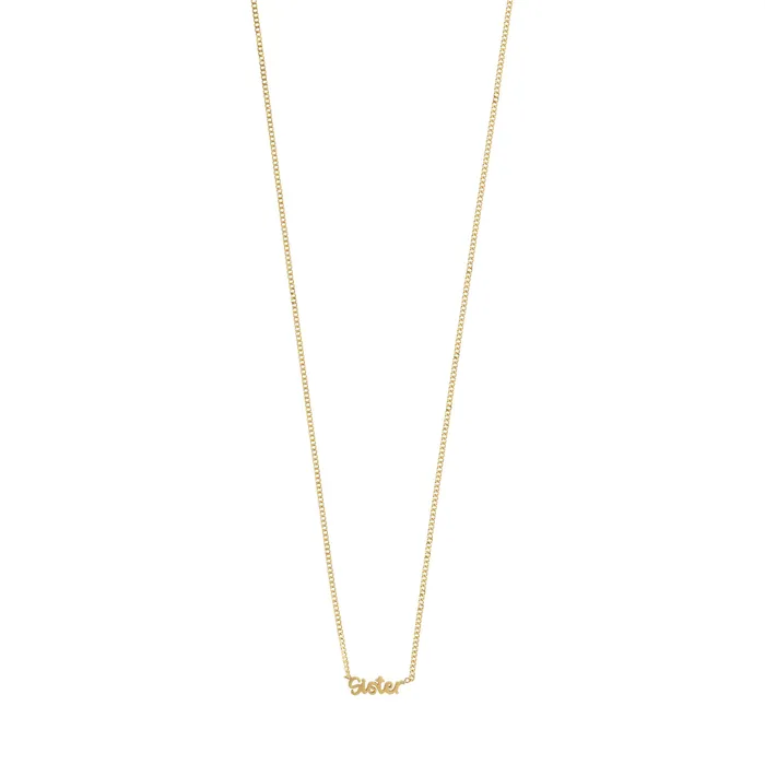 Sister Script Gold Plated Necklace Pilgrim Necklaces