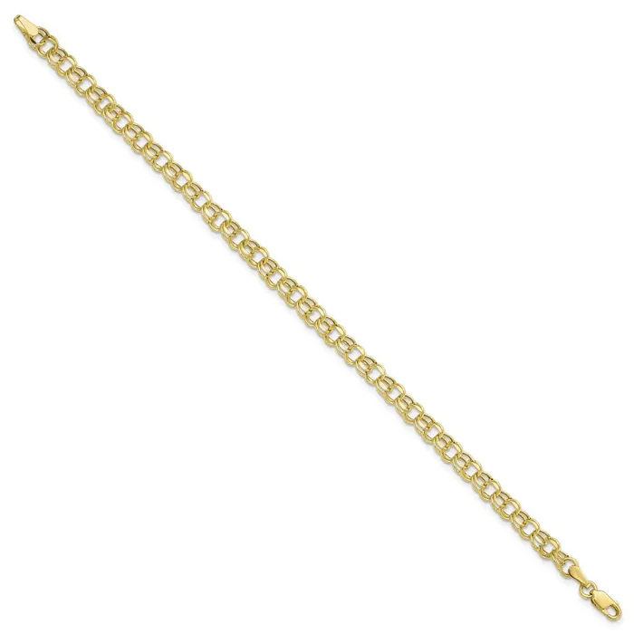 10k 7in 45mm Hollow Diamondcut Double Link Charm BraceletWBC10DOH217 WB Choice Jewelry Bracelets 10k 7in 45mm Hollow Diamondcut Double Link Charm BraceletWBC10DOH217 WB Choice Jewelry Bracelets