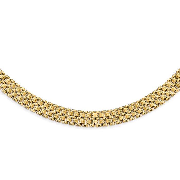 14K Brushed and Polished Basket Weave Pattern 17in NecklaceWBCSF281417 WB Choice Jewelry Necklaces 14K Brushed and Polished Basket Weave Pattern 17in NecklaceWBCSF281417 WB Choice Jewelry Necklaces