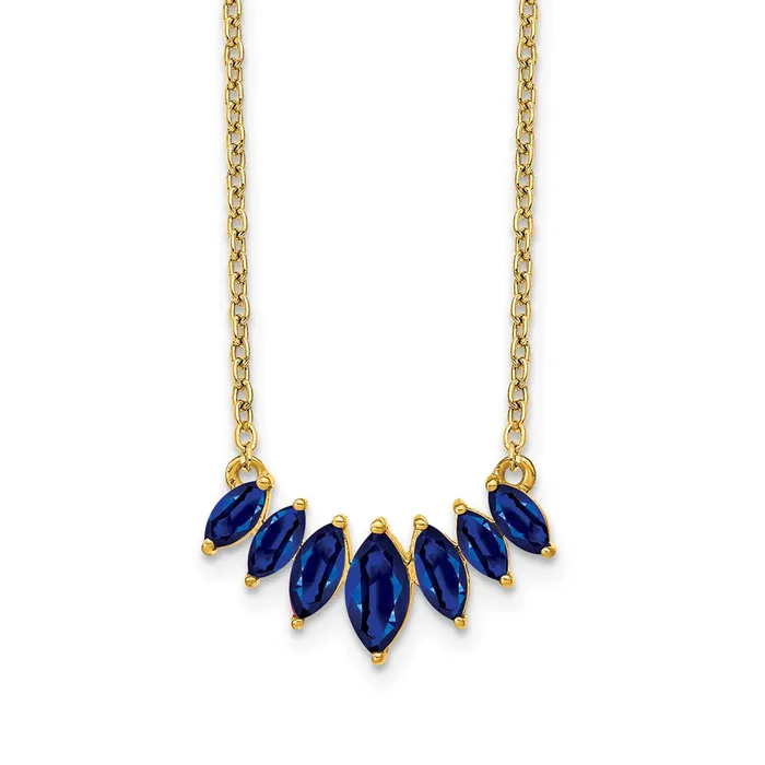 14k Marquise Sapphire 18 inch NecklaceWBCPM7179SAY WB Choice Jewelry Necklaces 14k Marquise Sapphire 18 inch NecklaceWBCPM7179SAY WB Choice Jewelry Necklaces