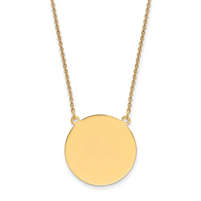 14k Plain 018 Gauge Circular Engravable Disc 18in NecklaceWBCXM6261818 WB Choice Jewelry Necklaces 14k Plain 018 Gauge Circular Engravable Disc 18in NecklaceWBCXM6261818 WB Choice Jewelry Necklaces