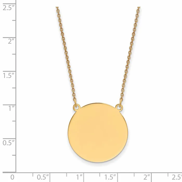 14k Plain 018 Gauge Circular Engravable Disc 18in NecklaceWBCXM6261818 WB Choice Jewelry Necklaces 14k Plain 018 Gauge Circular Engravable Disc 18in NecklaceWBCXM6261818 WB Choice Jewelry Necklaces