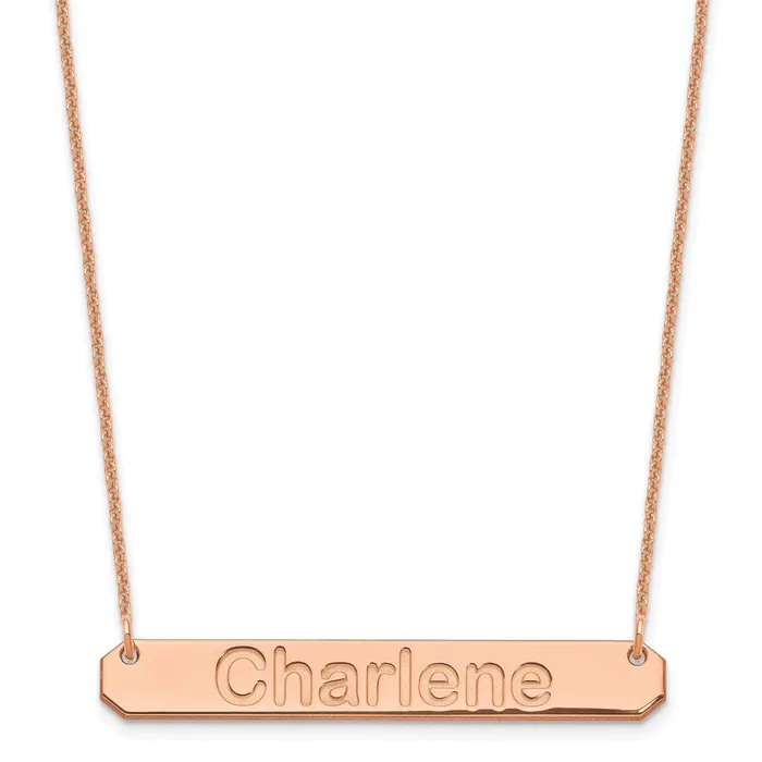 14K Rose Gold Medium Polished Arial Rounded Bar NecklaceWBCXNA1237R WB Choice Jewelry Necklaces 14K Rose Gold Medium Polished Arial Rounded Bar NecklaceWBCXNA1237R WB Choice Jewelry Necklaces