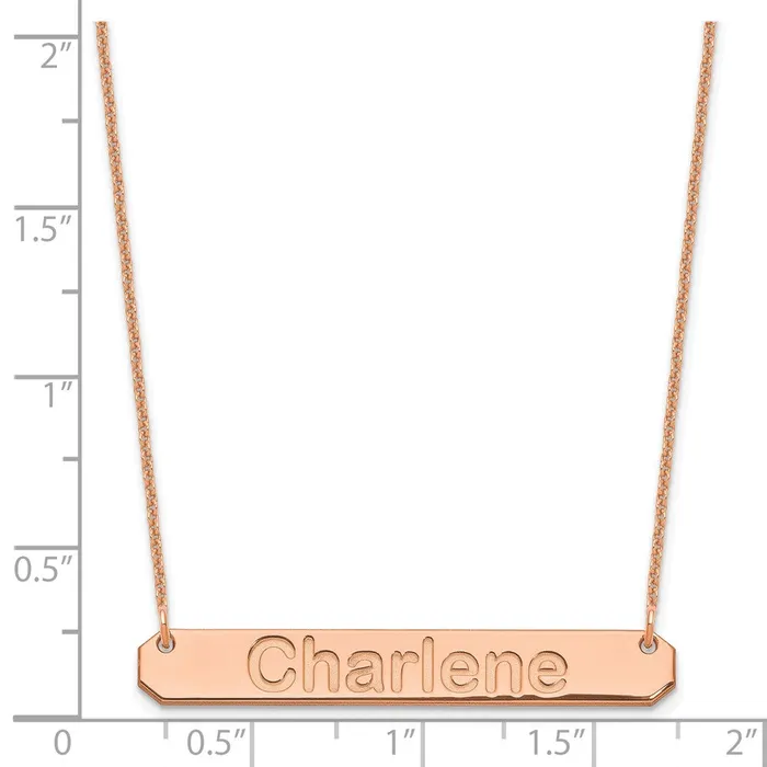 14K Rose Gold Medium Polished Arial Rounded Bar NecklaceWBCXNA1237R WB Choice Jewelry Necklaces 14K Rose Gold Medium Polished Arial Rounded Bar NecklaceWBCXNA1237R WB Choice Jewelry Necklaces