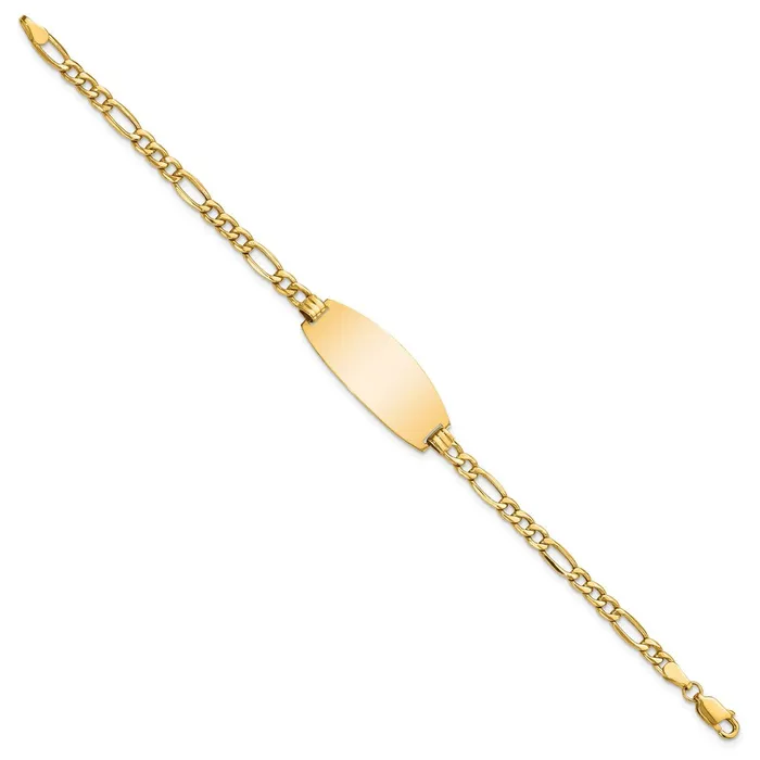 14k Semisolid Oval Figaro ID BraceletWBCLID927 WB Choice Jewelry Bracelets 14k Semisolid Oval Figaro ID BraceletWBCLID927 WB Choice Jewelry Bracelets