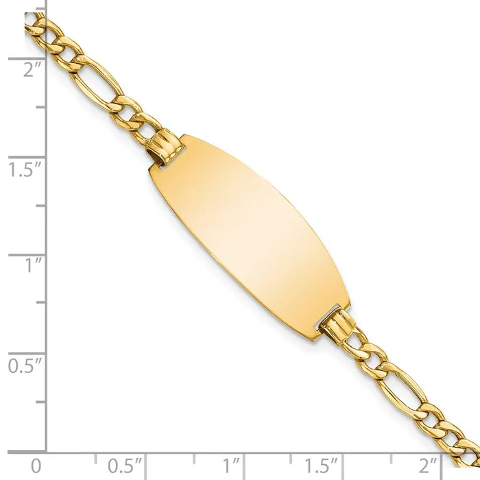 14k Semisolid Oval Figaro ID BraceletWBCLID927 WB Choice Jewelry Bracelets 14k Semisolid Oval Figaro ID BraceletWBCLID927 WB Choice Jewelry Bracelets