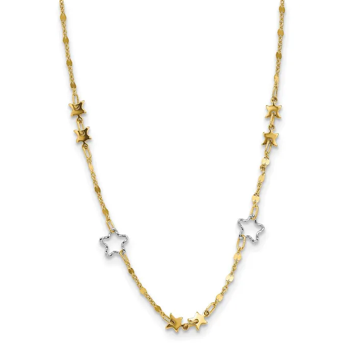 14K Twotone Polished Star NecklaceWBCSF292717 WB Choice Jewelry Necklaces 14K Twotone Polished Star NecklaceWBCSF292717 WB Choice Jewelry Necklaces