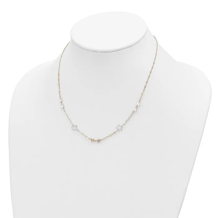14K Twotone Polished Star NecklaceWBCSF292717 WB Choice Jewelry Necklaces 14K Twotone Polished Star NecklaceWBCSF292717 WB Choice Jewelry Necklaces