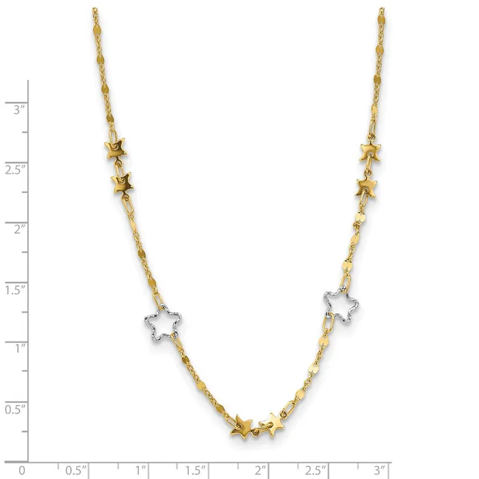 14K Twotone Polished Star NecklaceWBCSF292717 WB Choice Jewelry Necklaces 14K Twotone Polished Star NecklaceWBCSF292717 WB Choice Jewelry Necklaces