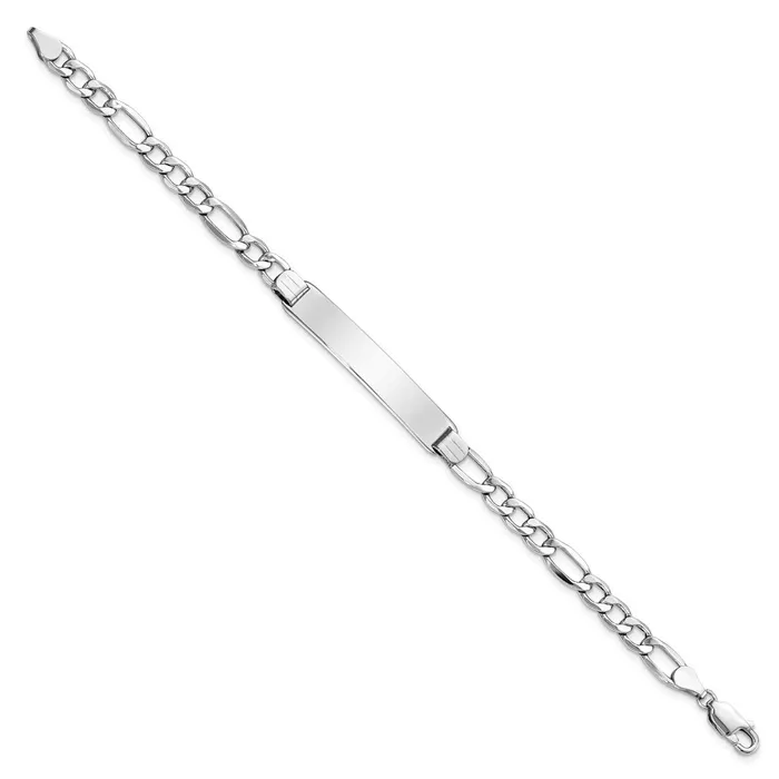 14K WG Polished SemiSolid Figaro ID BraceletWBCDCID135W8 WB Choice Jewelry Bracelets 14K WG Polished SemiSolid Figaro ID BraceletWBCDCID135W8 WB Choice Jewelry Bracelets