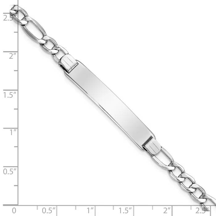14K WG Polished SemiSolid Figaro ID BraceletWBCDCID135W8 WB Choice Jewelry Bracelets 14K WG Polished SemiSolid Figaro ID BraceletWBCDCID135W8 WB Choice Jewelry Bracelets