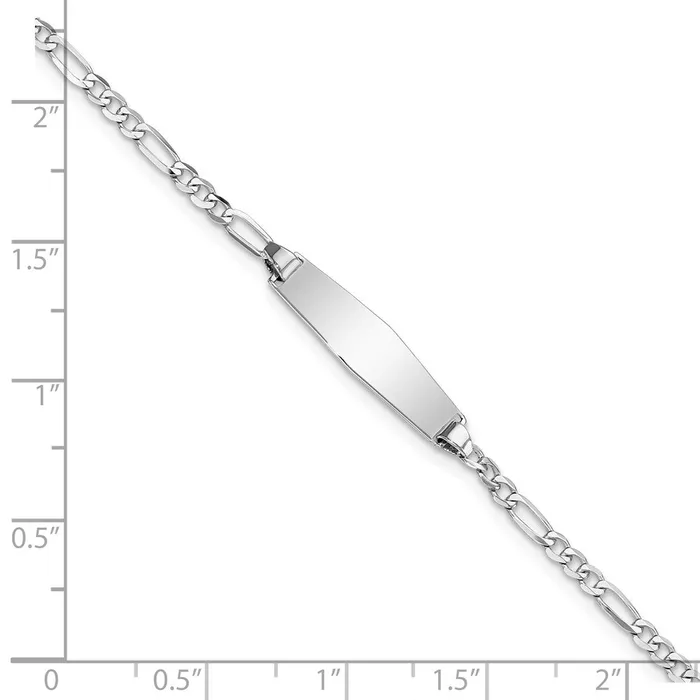 14k WG Soft Diamond Shape Figaro Link ID BraceletWBCFG60IDCW7 WB Choice Jewelry Bracelets 14k WG Soft Diamond Shape Figaro Link ID BraceletWBCFG60IDCW7 WB Choice Jewelry Bracelets