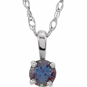 14K White 3 mm Round Imitation Alexandrite Youth Birthstone 14 Necklace2839370040PSTWBC WB Choice Jewelry Necklaces 14K White 3 mm Round Imitation Alexandrite Youth Birthstone 14 Necklace2839370040PSTWBC WB Choice Jewelry Necklaces