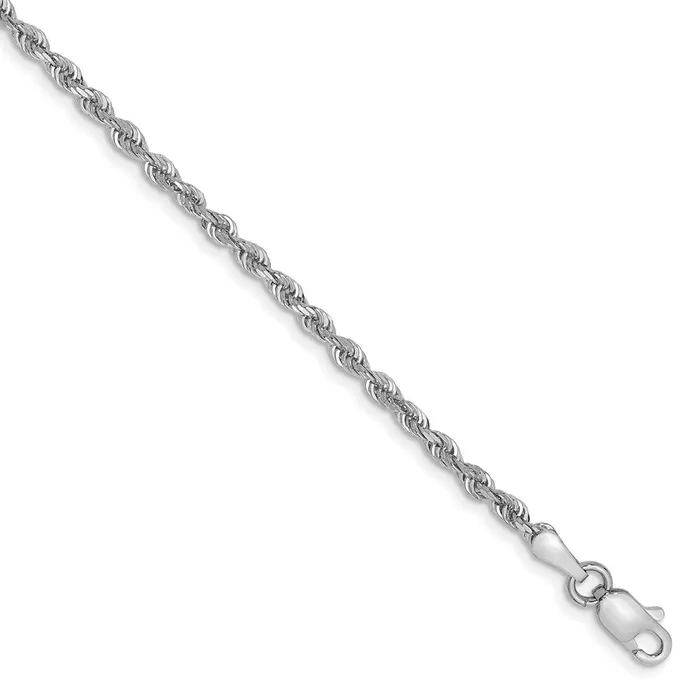 14k White Gold 225mm DC Quadruple Rope Chain AnkletWBCWQT0189 WB Choice Jewelry Necklaces 14k White Gold 225mm DC Quadruple Rope Chain AnkletWBCWQT0189 WB Choice Jewelry Necklaces