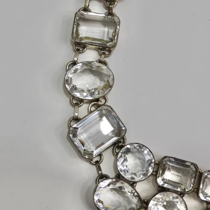 1990s Silver Crystal Necklace Vintage by Misty Necklaces